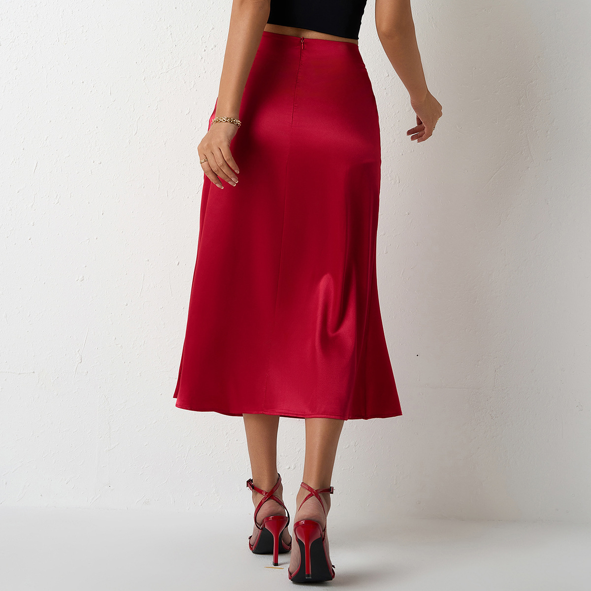 Satin Women's Fishtail Satin Skirt - Image 3