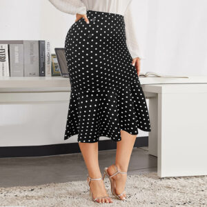 Spring Slimming Mermaid Midi Skirt For Curvy Women