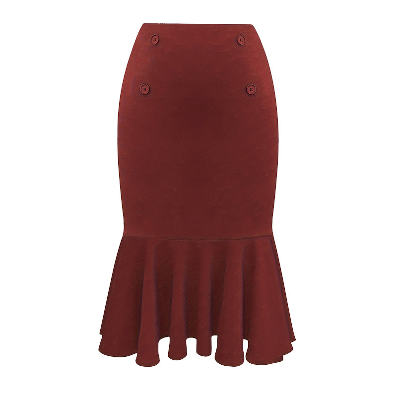 Spring Slimming Mermaid Midi Skirt For Curvy Women - Image 8