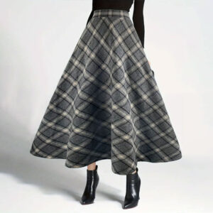 Women's Plaid Wool Wool Blend Skirt