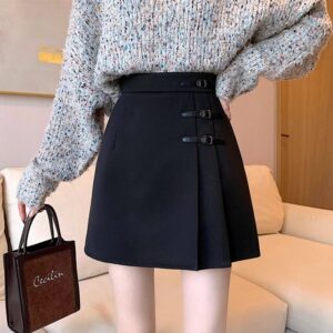Women's High-waisted Body-hugging Pleated Skirt