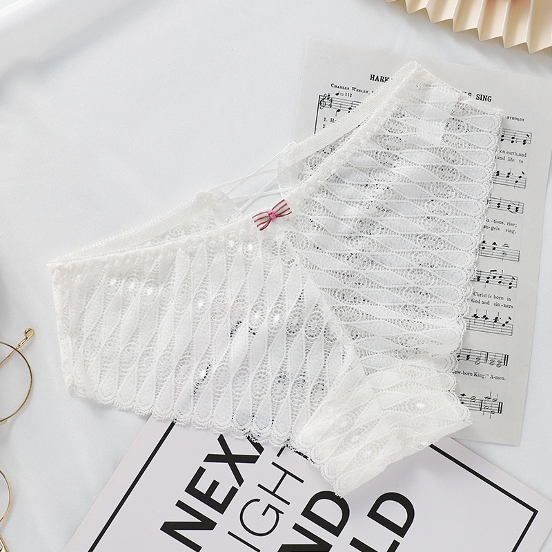 Women's Lace Panties Mid-low Waist Cross Belt - Image 4