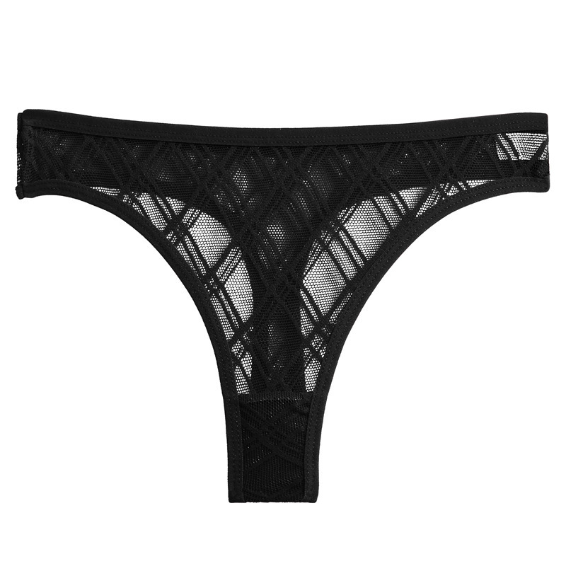 Lace Thong Women's Panties Briefs High Slit Cutout - Image 2