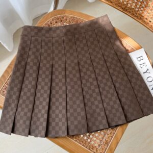 Plaid A-line Skirt For Women Pleated High-waisted And Figure-flattering
