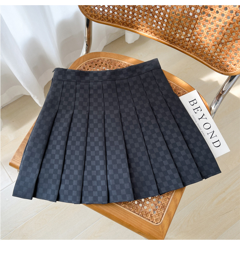 Plaid A-line Skirt For Women Pleated High-waisted And Figure-flattering - Image 8