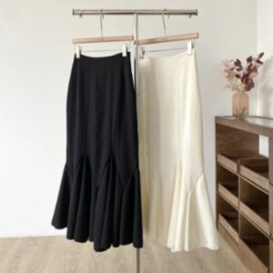 Women's Black High Waist Slimming Fishtail Skirt