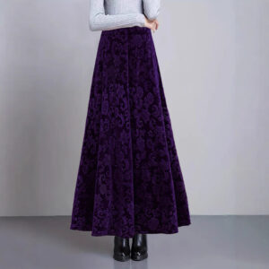 Spring And Autumn New Sexy European And American Simple Velvet Print Skirt Women