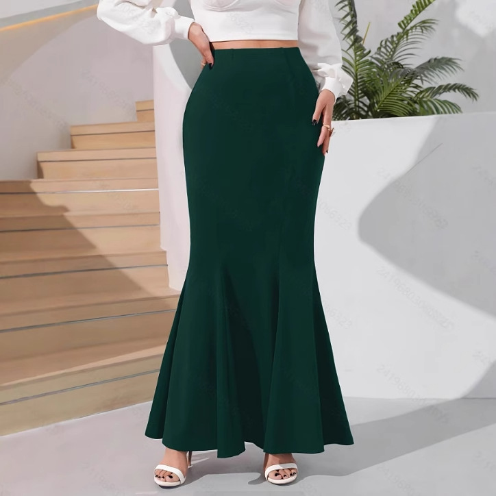 Polyester Temperament Sheath Fishtail Skirt - Image 3