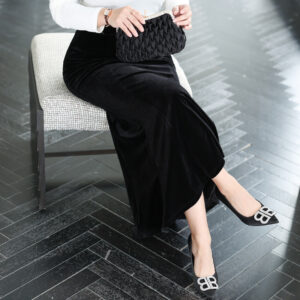 Hip Fishtail Elastic Waist Autumn And Winter Midi Dress