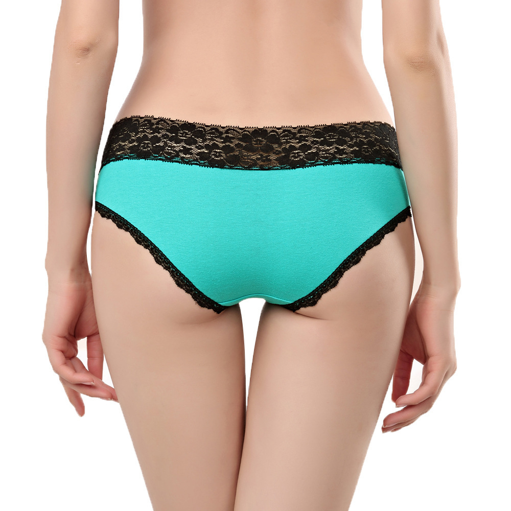 Ladies Cotton Lace Trim Panties - Image 4