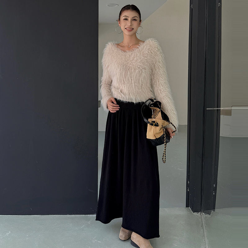 Women's Polyester Blended Fall Winter Skirt