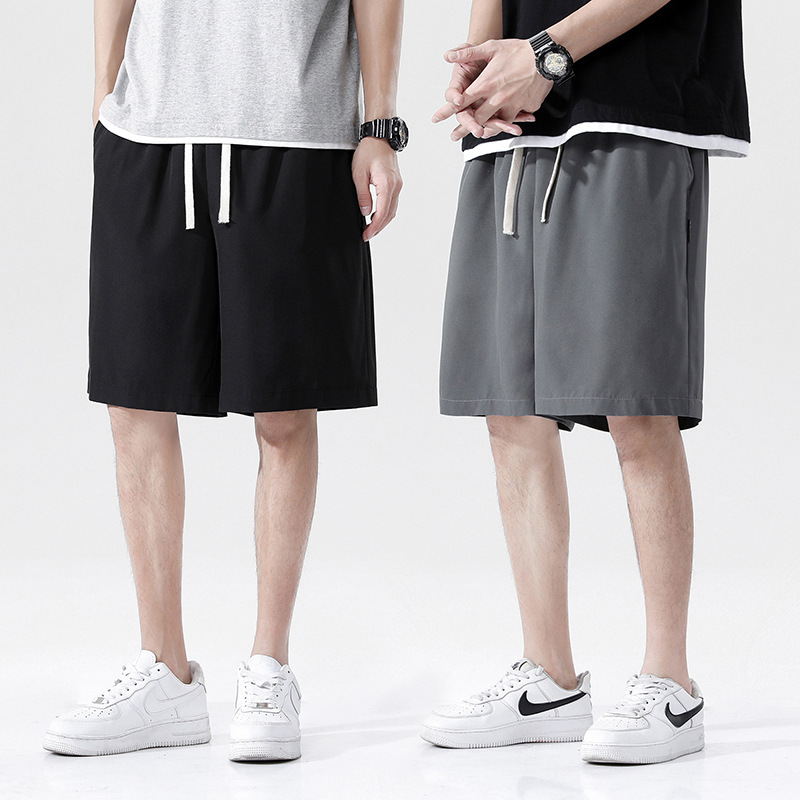 Light-weight Thin Simple Loose Cropped Pants Quick-drying Ice Silk Men - Image 3