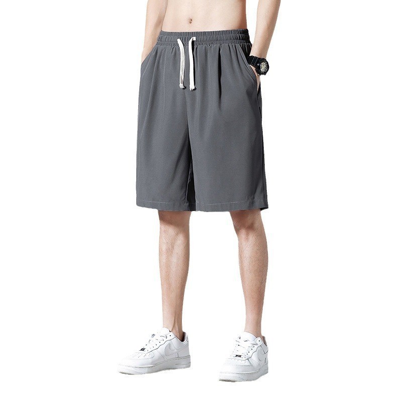 Light-weight Thin Simple Loose Cropped Pants Quick-drying Ice Silk Men - Image 4