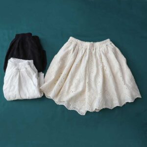 Mori Women's Cotton And Linen Hollow Women's Lace Shorts
