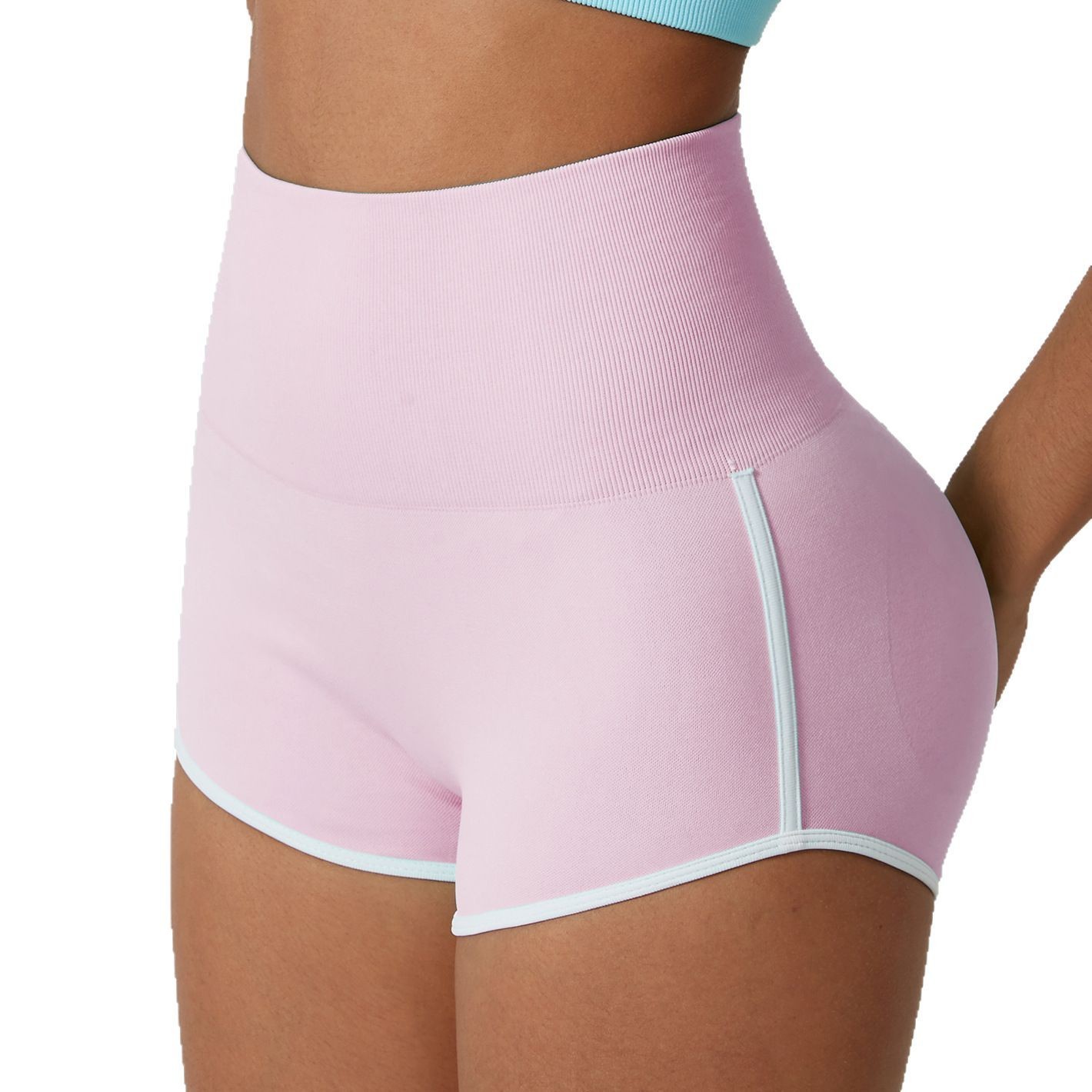 Contrast Color Peach Hip Hot Pants - Image 5