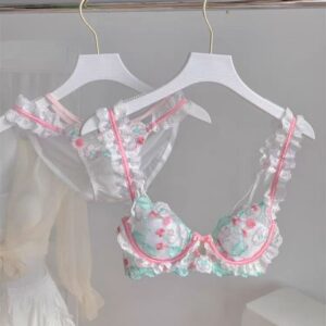 Lace Embroidery Lingerie Set