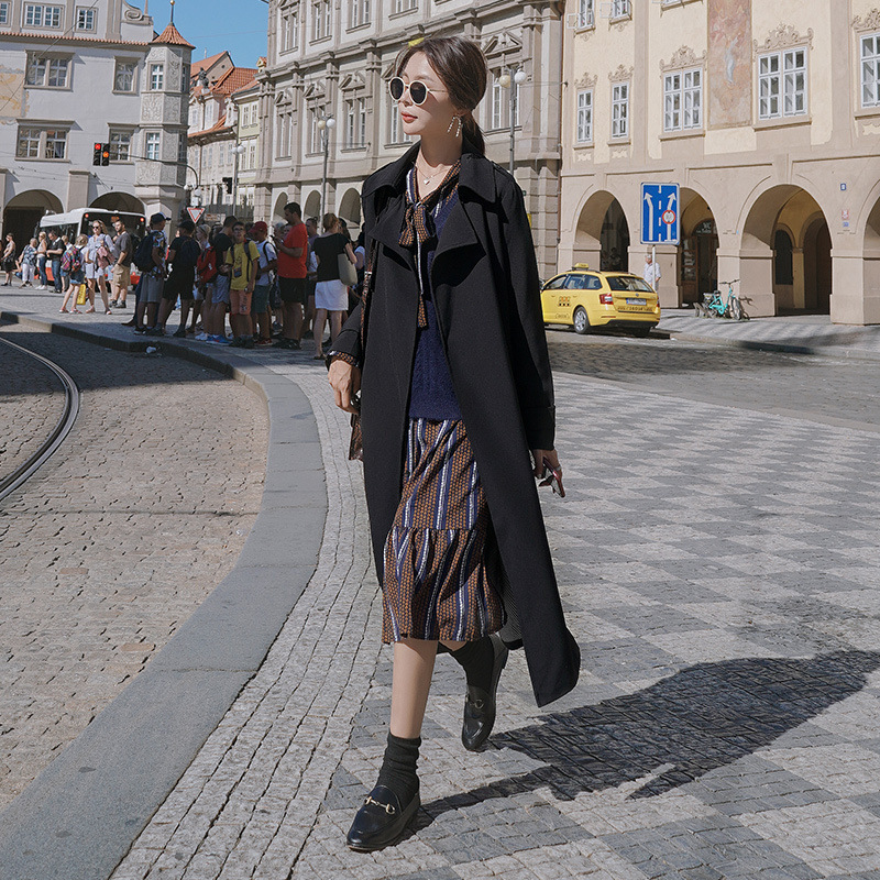 New Popular Long British Style Coat Jacket - Image 6