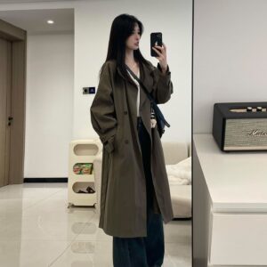 Korean Style Mid-length Trench Coat