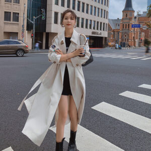 British Style Knee-length Loose Slimming Coat