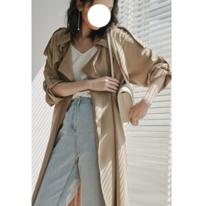 Women's Mid-length Over-the-knee Windbreaker Jacket