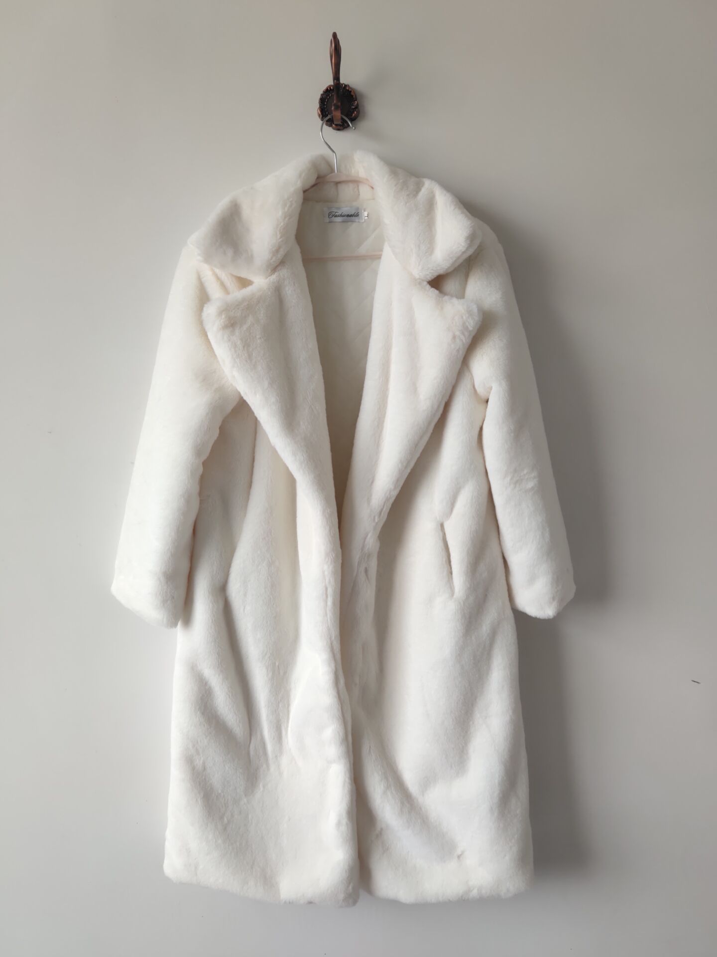 Women's Fur Long Plus Cotton Cashmere Coat - Image 2