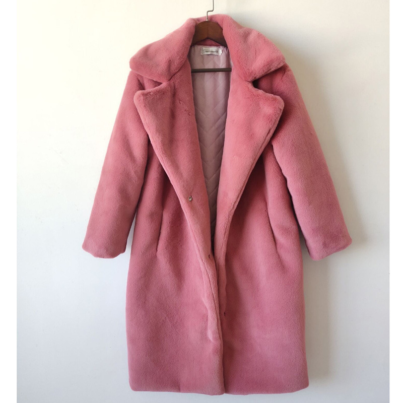 Women's Fur Long Plus Cotton Cashmere Coat - Image 6