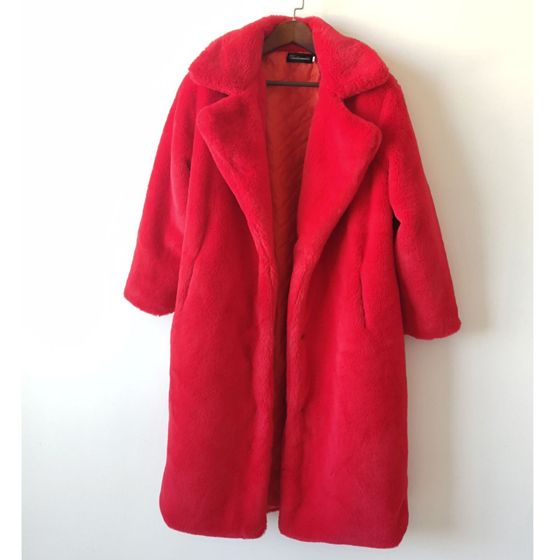 Women's Fur Long Plus Cotton Cashmere Coat - Image 7