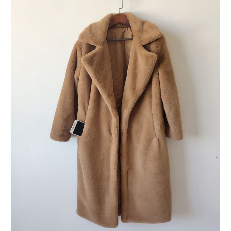 Women's Fur Long Plus Cotton Cashmere Coat - Image 8