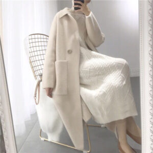 New Women's Mid-length Mink Velvet Coat Cardigan Loose Coat