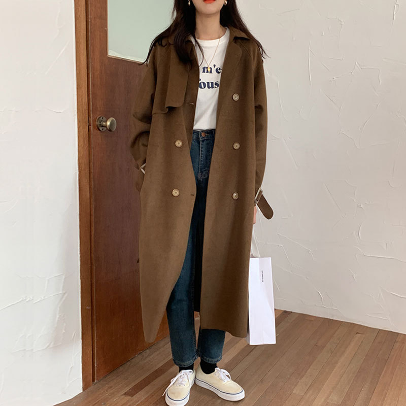 French Vintage Lapel Double Row Buckle Waist Jacket - Image 5