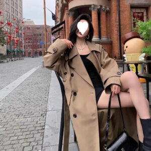 Petite Stylish Casual Outerwear Trench Coat