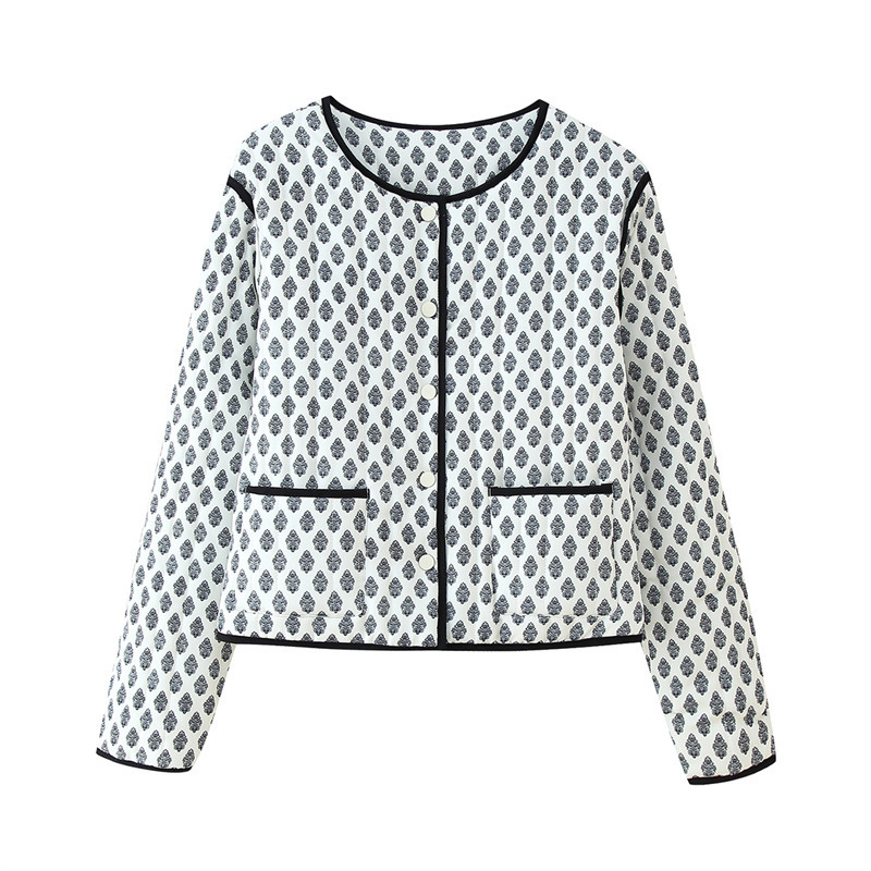 Retro Quilted Long-sleeved Jacket