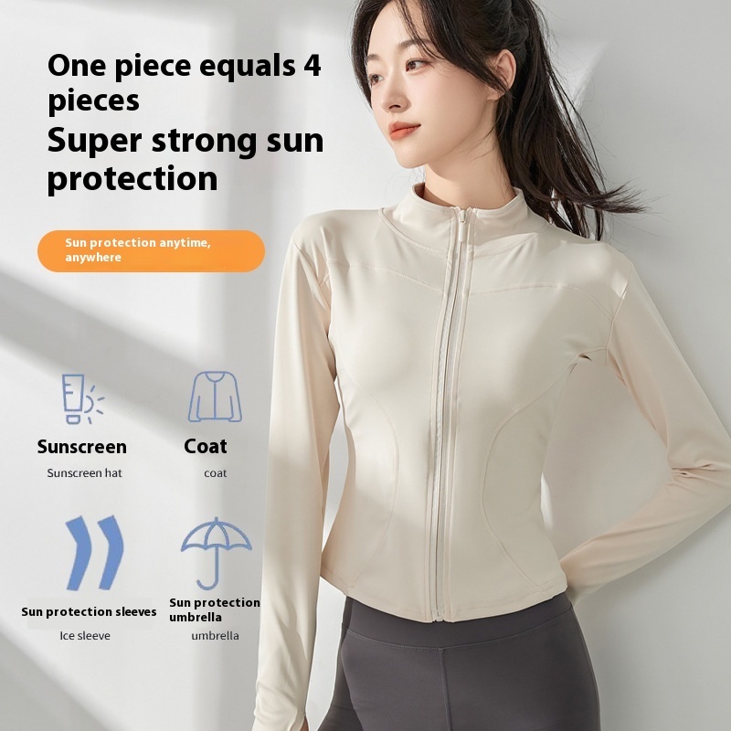 Sports Yoga Jacket Women's Long-sleeved Outdoor Sun-proof Workout Clothes - Image 2