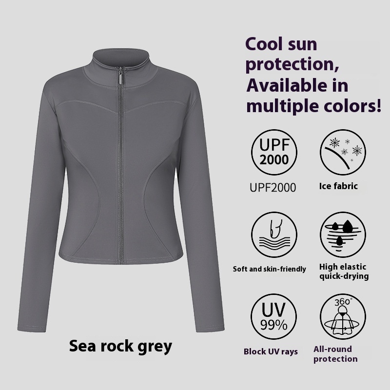 Sports Yoga Jacket Women's Long-sleeved Outdoor Sun-proof Workout Clothes - Image 9