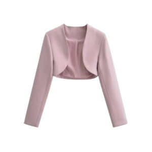 Buckle-free High Waist Ultra Short Midriff-baring Long Sleeve Cardigan Top