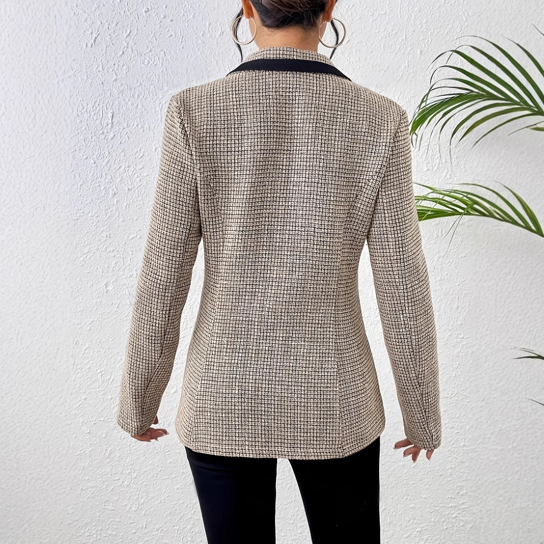 Graceful And Fashionable Houndstooth Color Matching Plaid Graceful Suit Jacket - Image 2