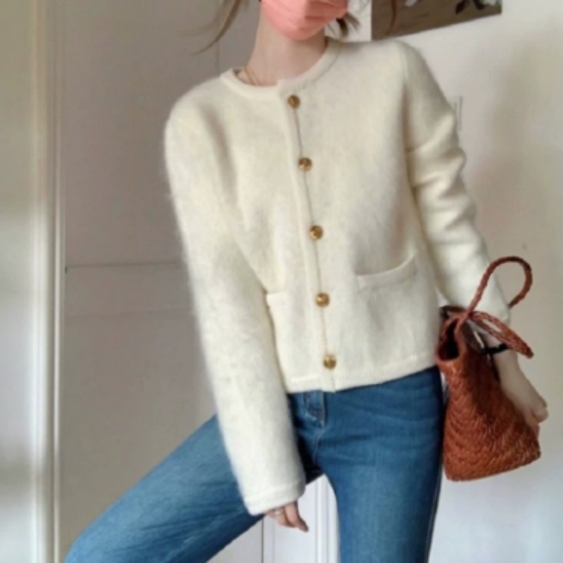 Women's Short Shoulder Knitted Cardigan Idle Style Casual Jacket - Image 2