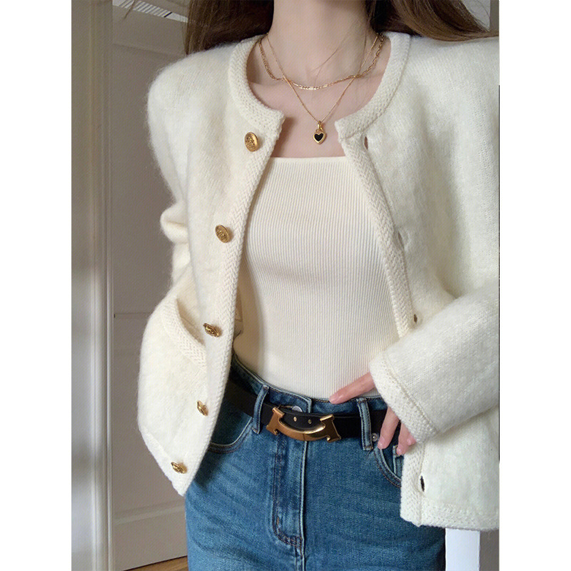 Women's Short Shoulder Knitted Cardigan Idle Style Casual Jacket - Image 3