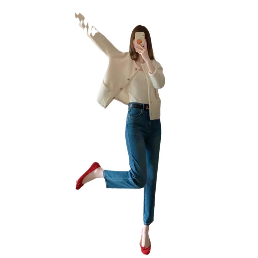 Women's Short Shoulder Knitted Cardigan Idle Style Casual Jacket - Image 6