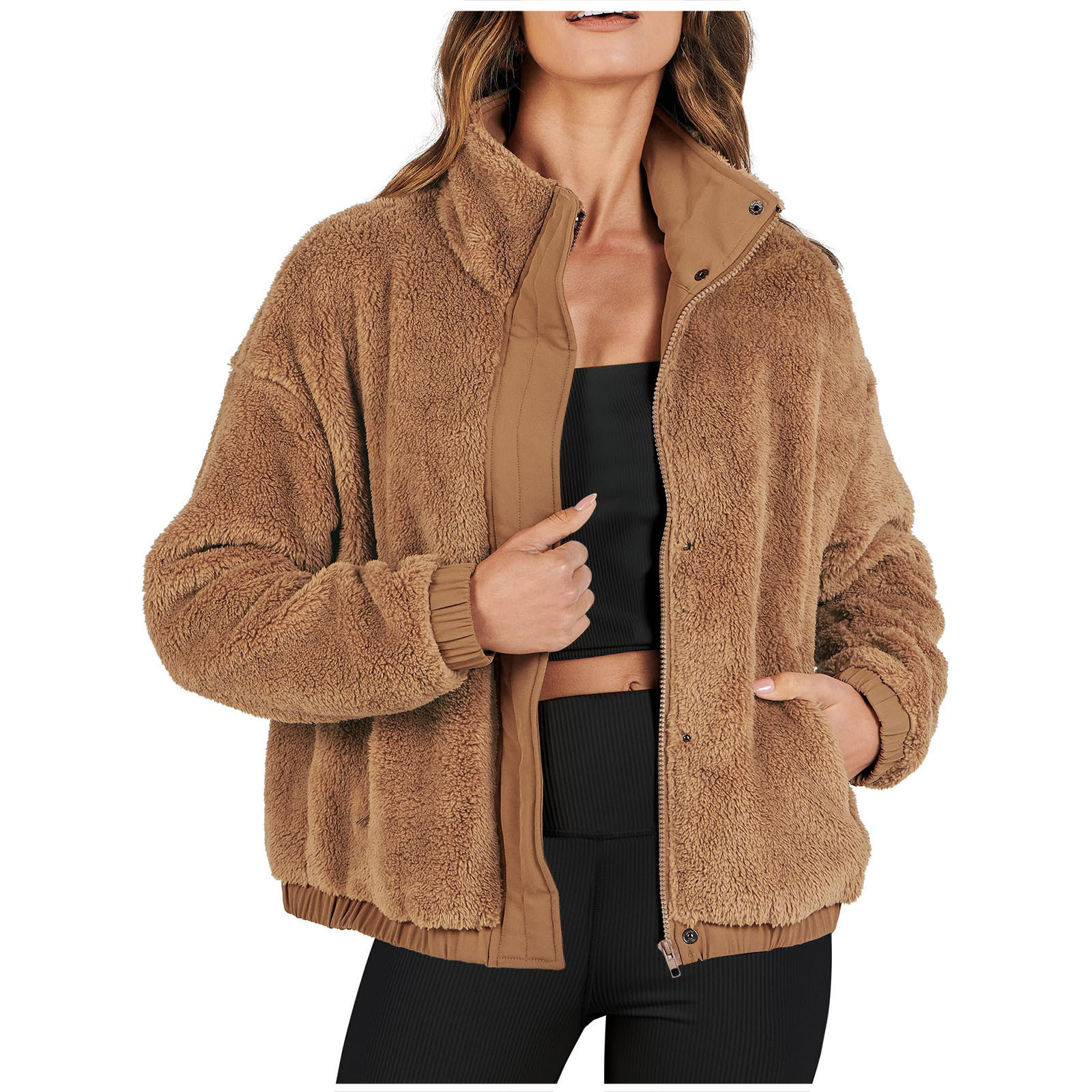 Loose Casual Jacket Soft Plush Warm Jacket - Image 4