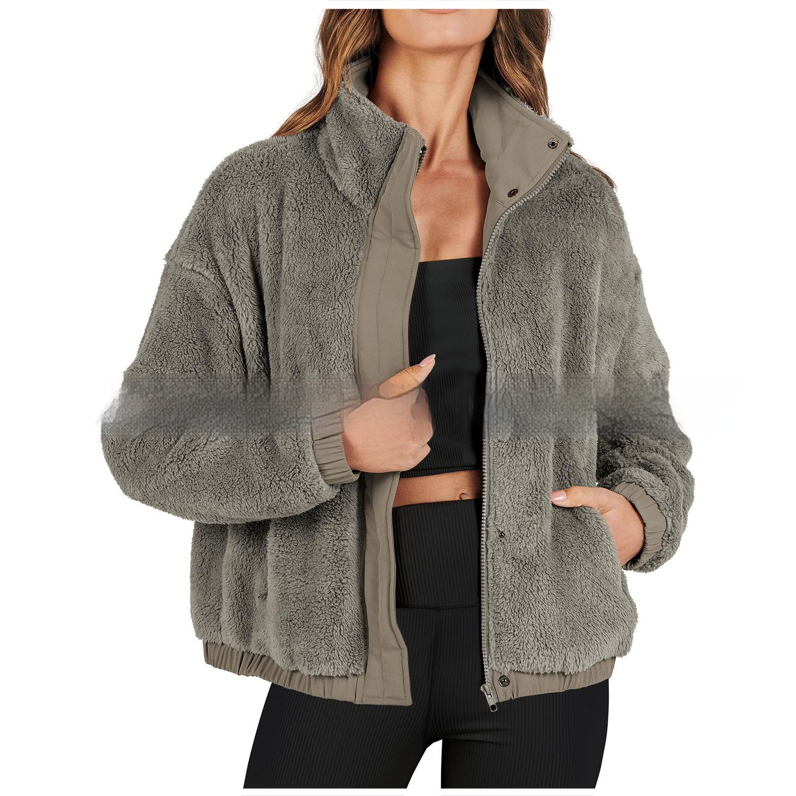 Loose Casual Jacket Soft Plush Warm Jacket - Image 5