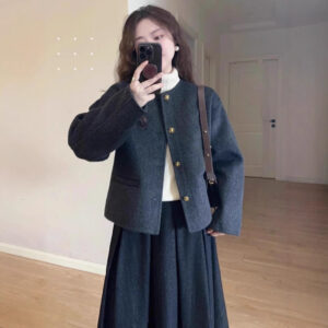 Loose Woolen Coat Short Woolen Overcoat