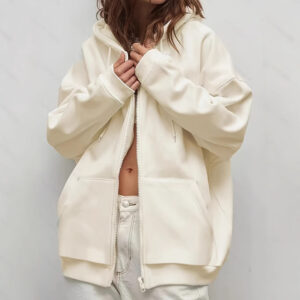 Plus Size Hooded Loose And Idle Fleece Padded Coat