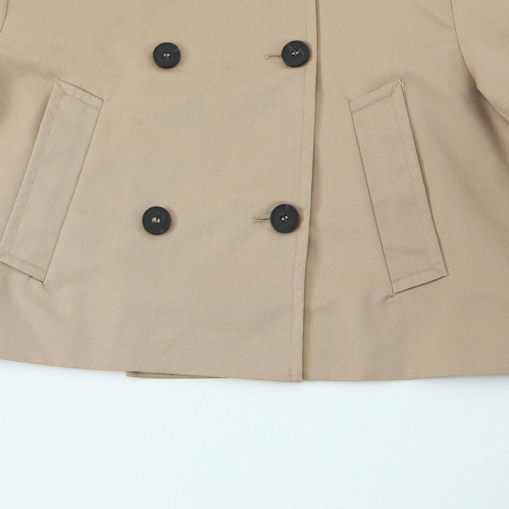 European And American Style Fashionable All-match Short Double Breasted Trench Coat - Image 2