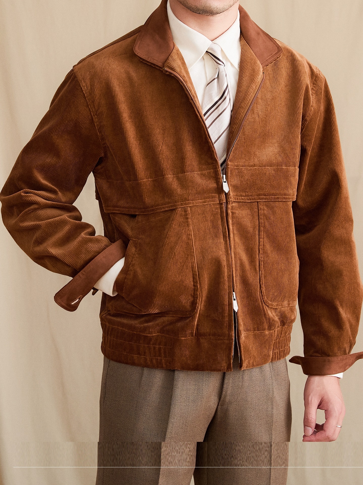 Pure Cotton Fashionable Warm Casual Retro Easy Matching Coat Tide - Image 3