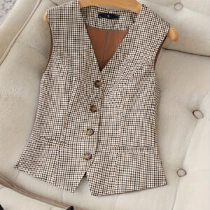 Fashionable All-match Slim Fit Sleeveless Waistcoat Vest Women