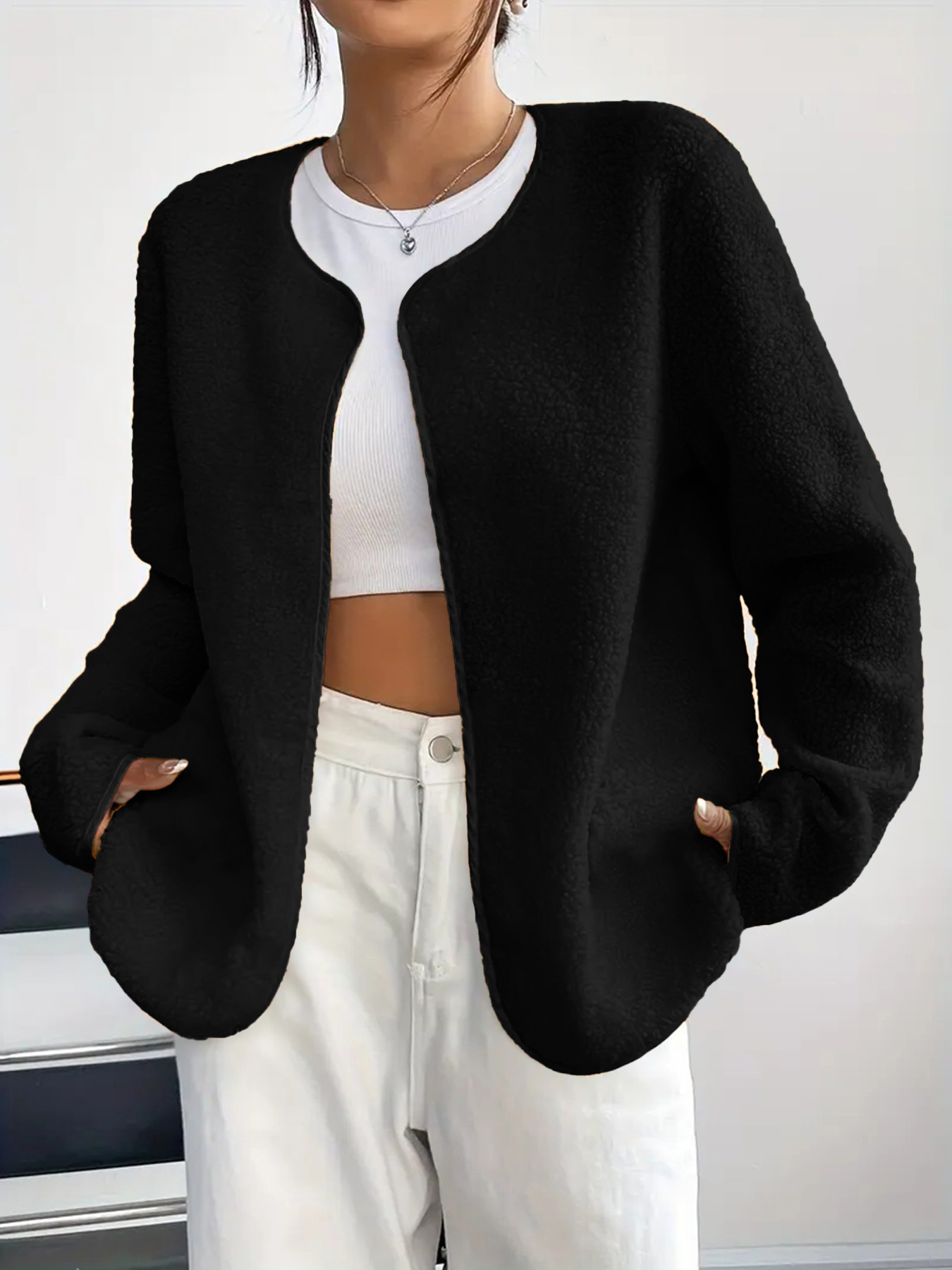 Fashion Casual Solid Color Women's Cardigan Short Jacket - Image 6