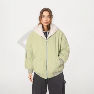Double-sided Zipper Hooded Pocket Loose Thick Plush Coat