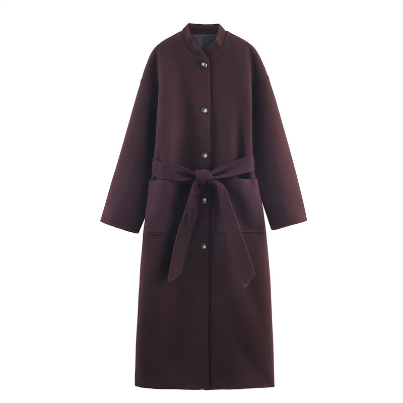 Long Belted Elegant Coat For Women - Image 6