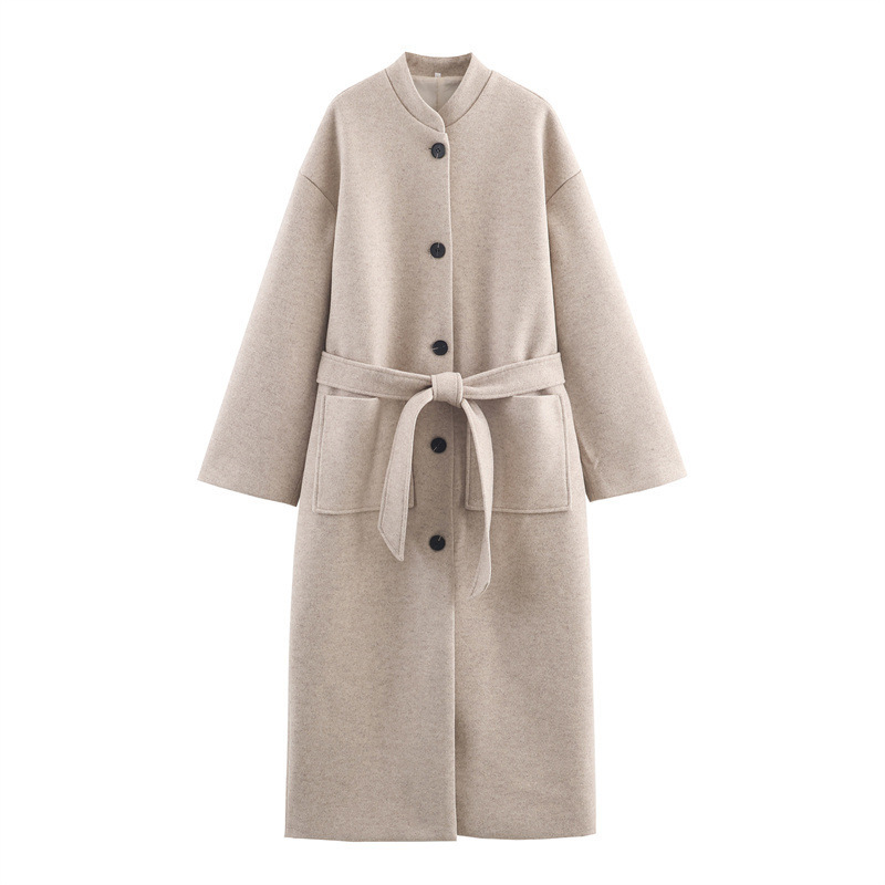 Long Belted Elegant Coat For Women - Image 7